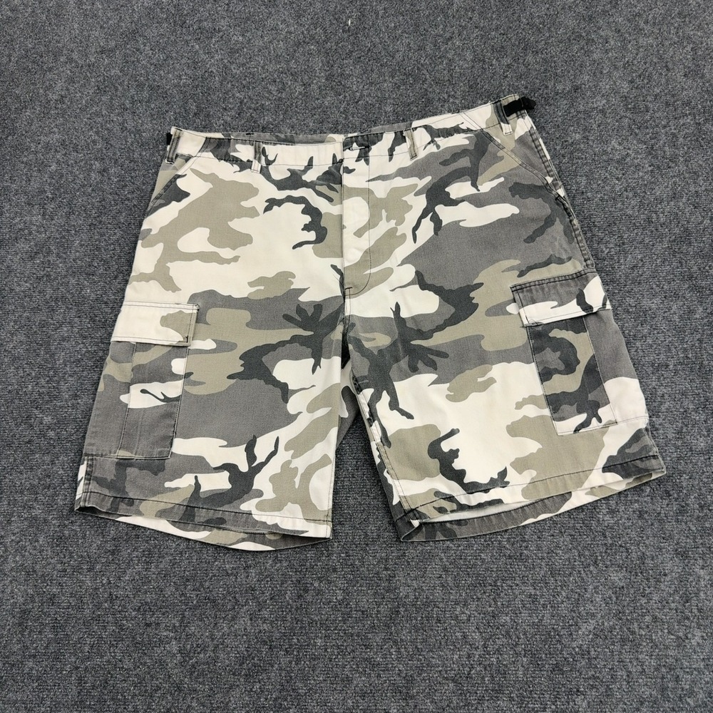 Unbranded Cargo Shorts Mens XL Gray White Camo Cotton Utility Gorpcore Tactical